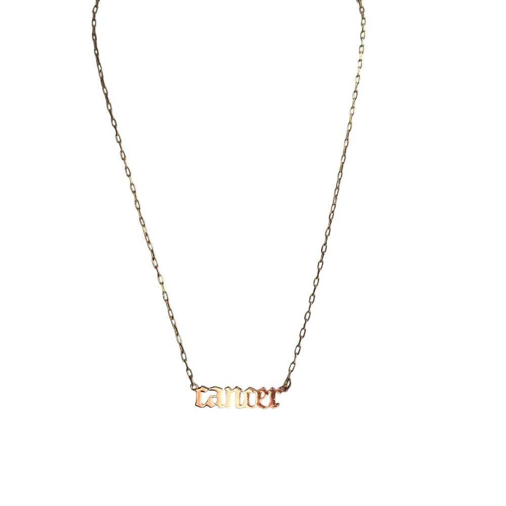 Cancer Zodiac Gold Tone Necklace Adjustable Chain 2.98g Minimalist 17" NWOT